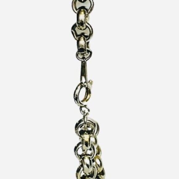 Vintage Silver Toned Open Round Link Chain Boyfriend Bracelet Size 7 - Picture 5 of 6